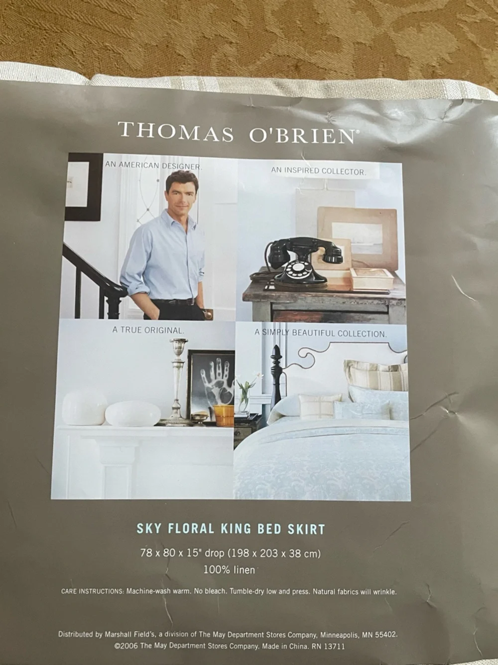 Sky Floral King Bed Skirt in Sky